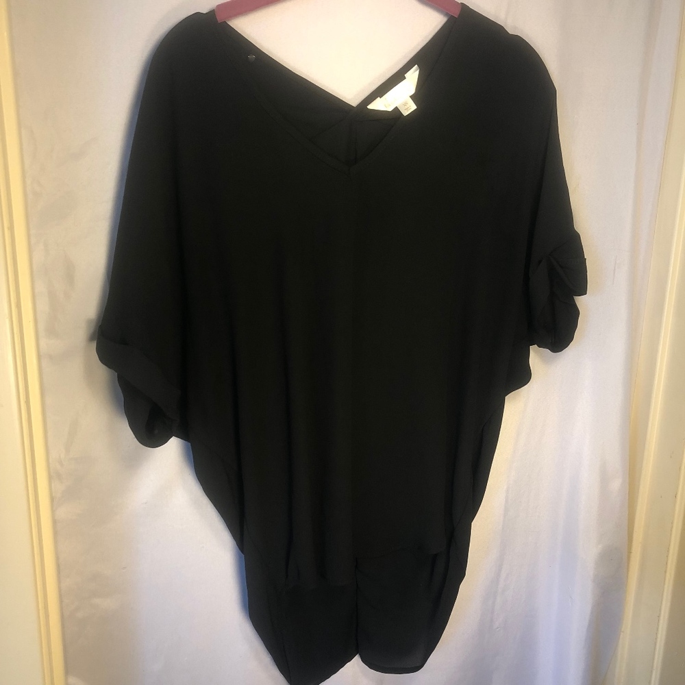 Black Decree Oversized Sheer Woman's Top